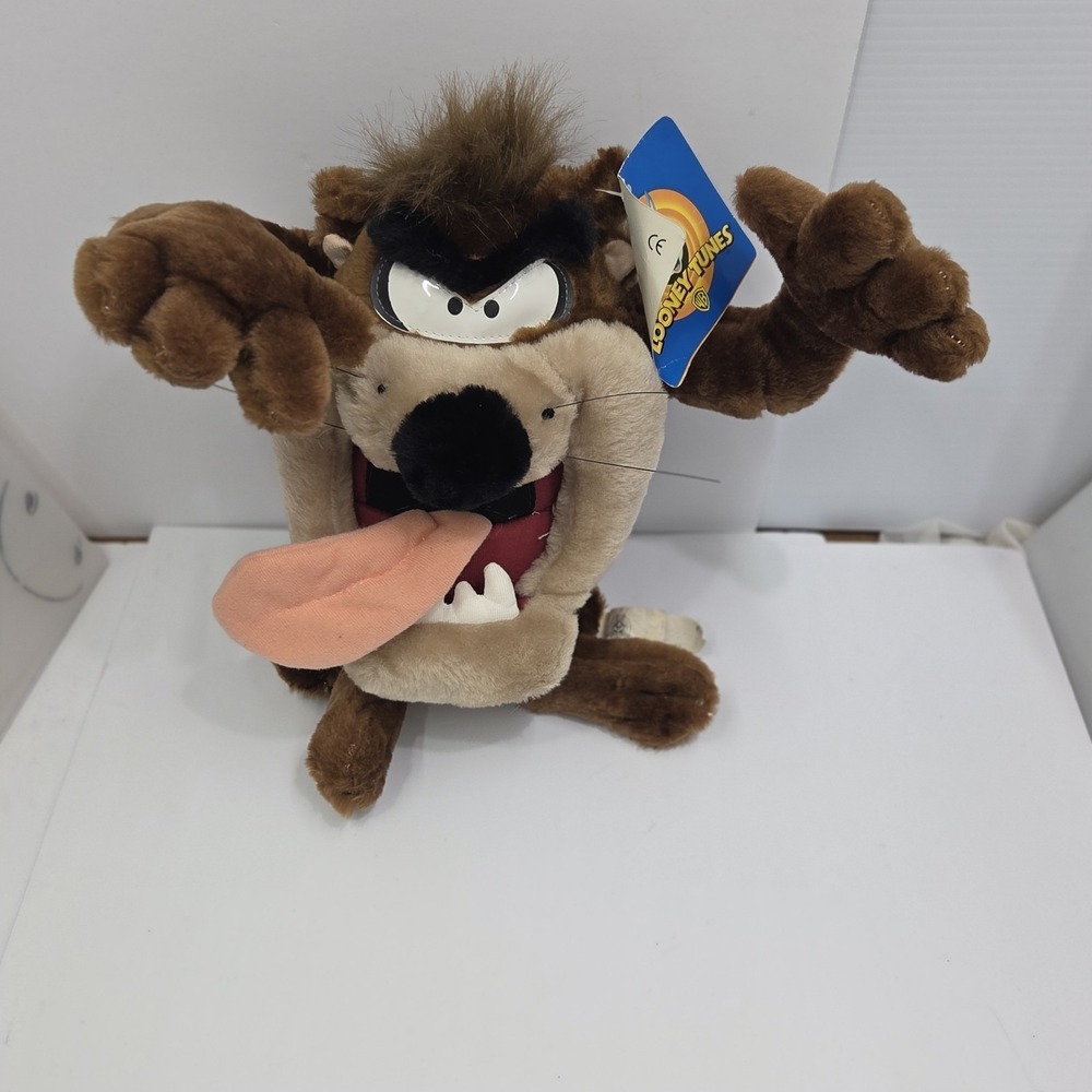 Vintage Taz Tasmanian Devil Plush Looney Tunes 1998 Play By Play Stuffed Toy